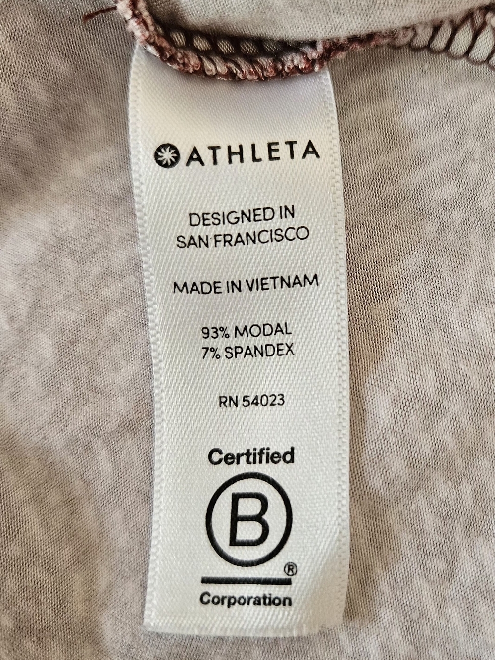 ATHLETA XS Maroon White Dash Print Modal Blend Sleeveless Shift Dress Soft Stre - Picture 9 of 12
